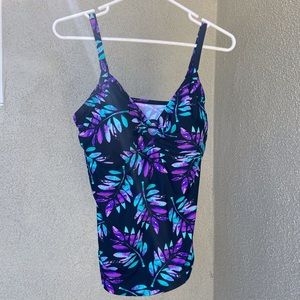 St John’s Bay leaf print tankini top/ Size 12